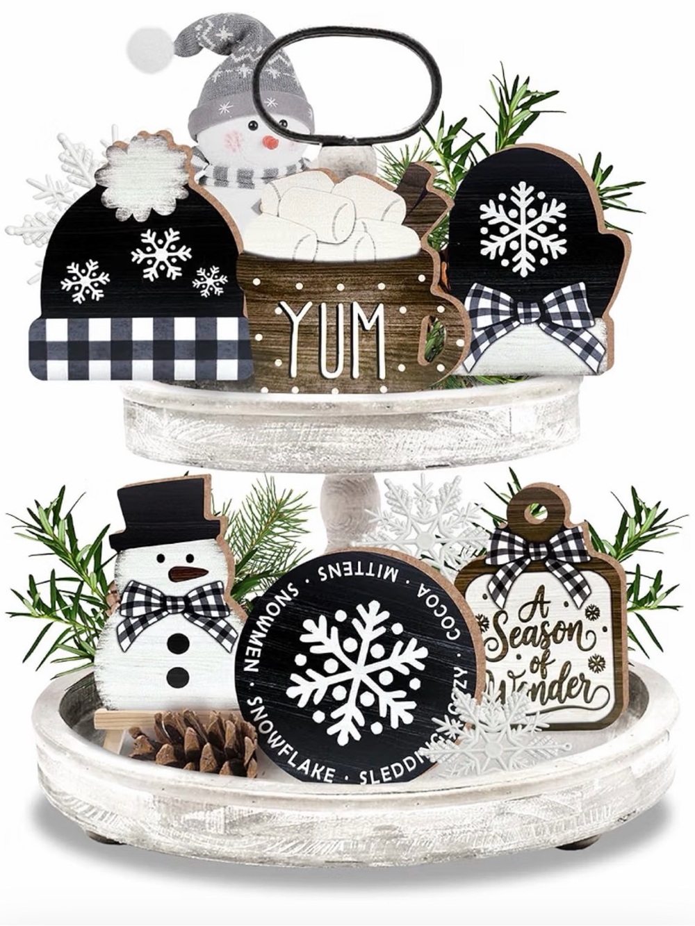 RESERVED 💜Holiday Wooden set .Tray not included